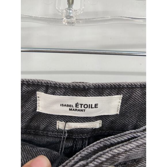 Isabel Marant Tijackom Washed Black Front-Seam Straight Leg Jeans Size 42 NWT - Picture 5 of 7